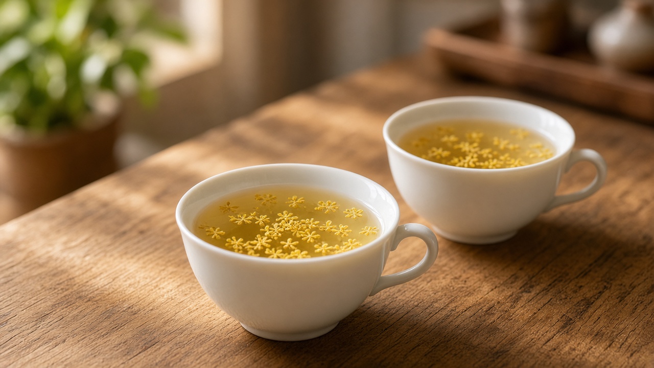 待客用的兩杯桂花茶