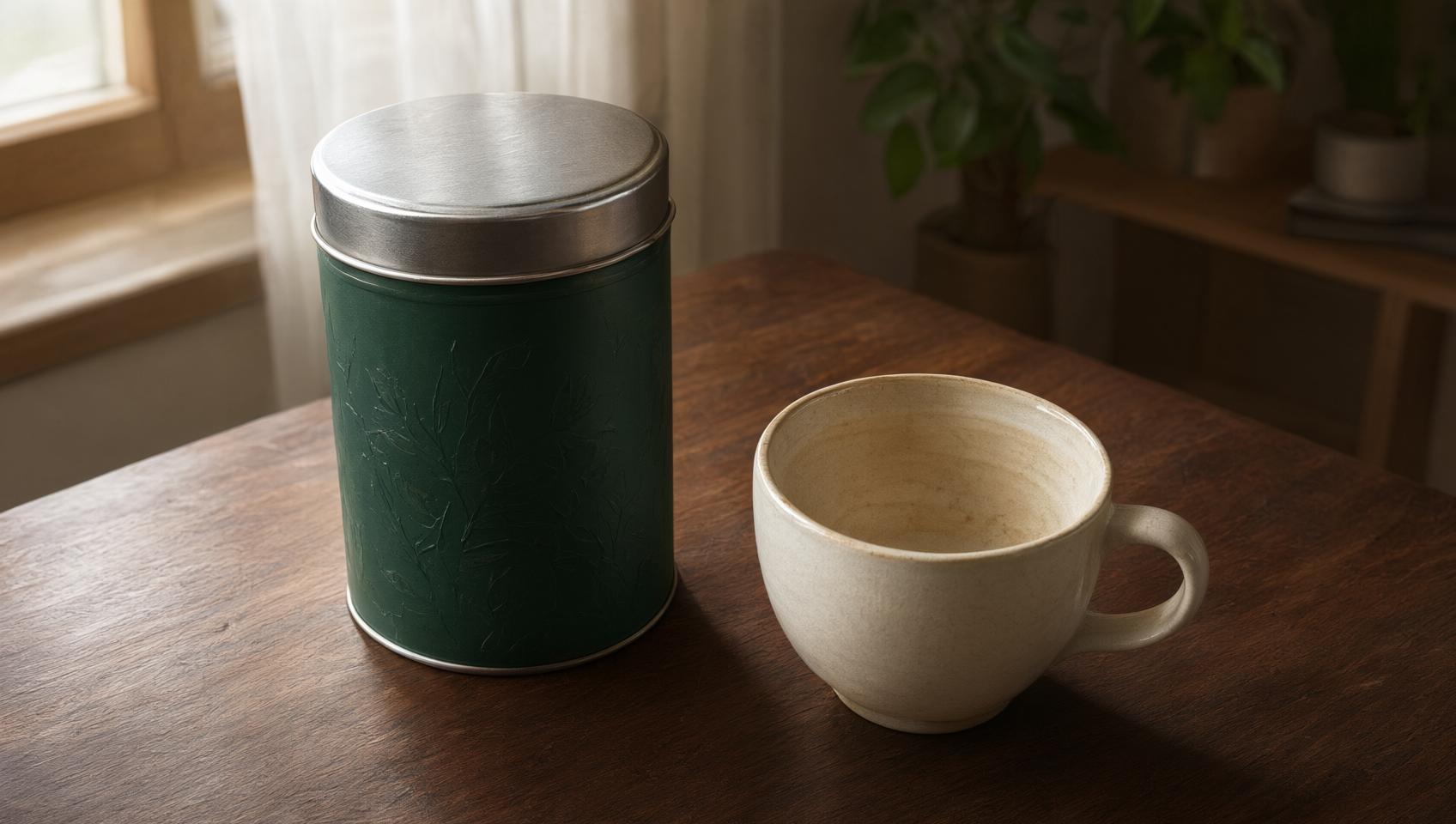 合上茶罐與空杯