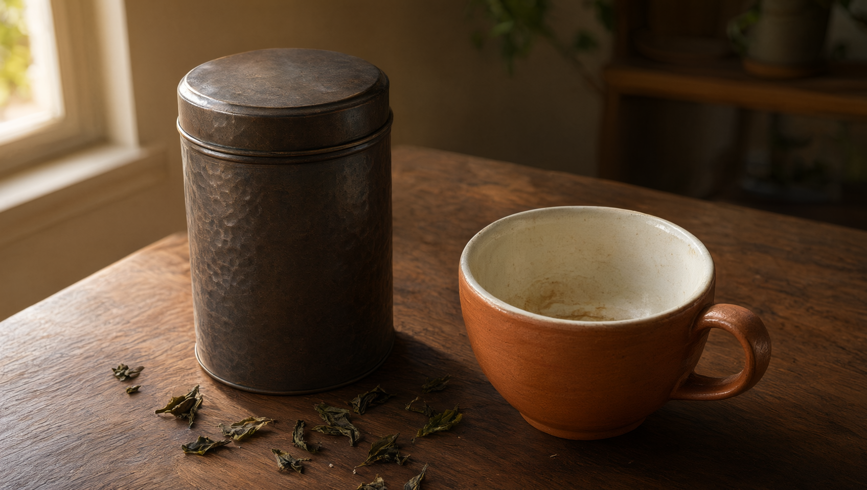 合上茶罐與空杯