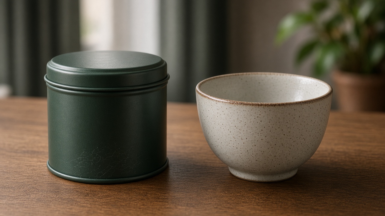 合上茶罐與空杯