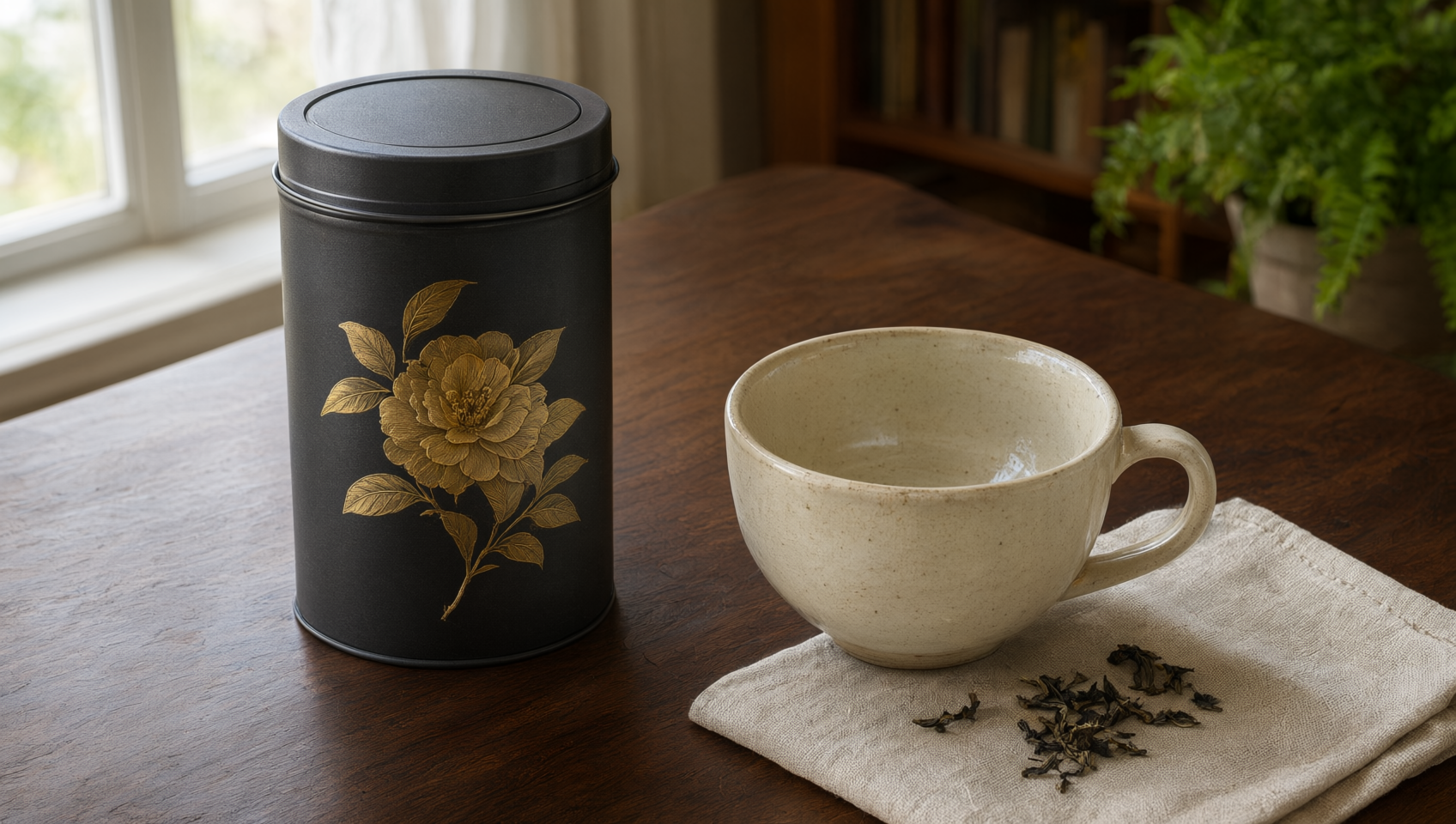 合上茶罐與空杯