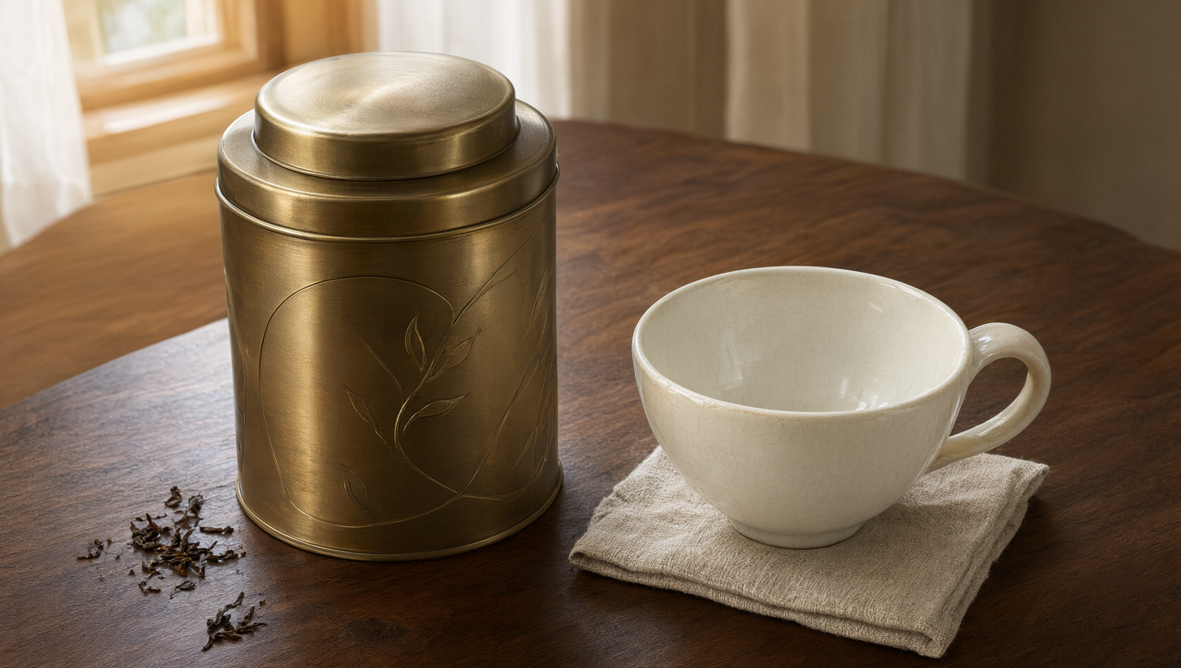 合上茶罐與空杯