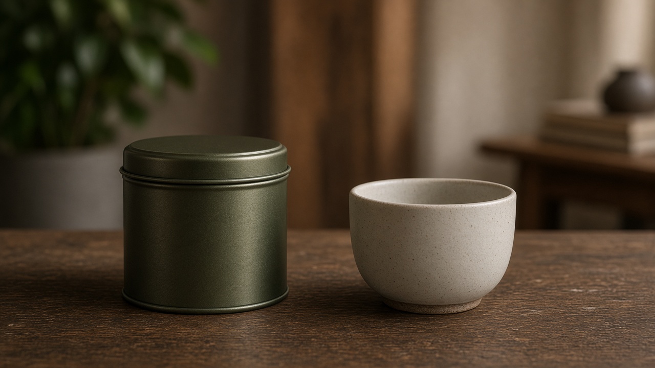 合上茶罐與空杯