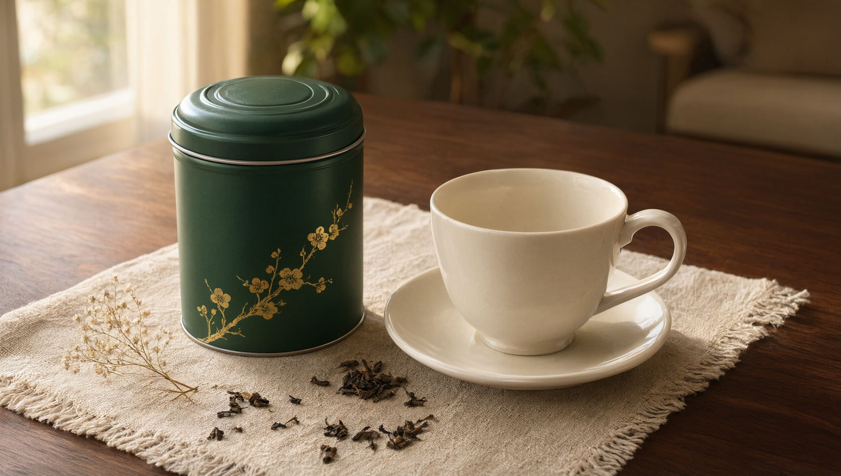 合上茶罐與空杯