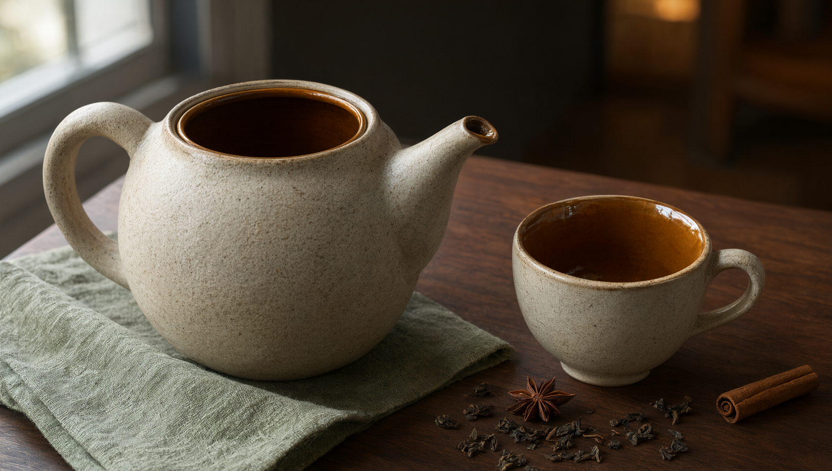 烏龍茶葉與空杯