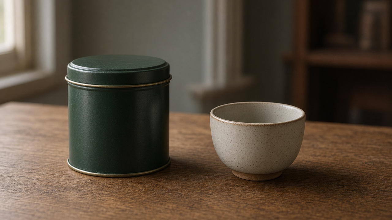 合上茶罐與空杯