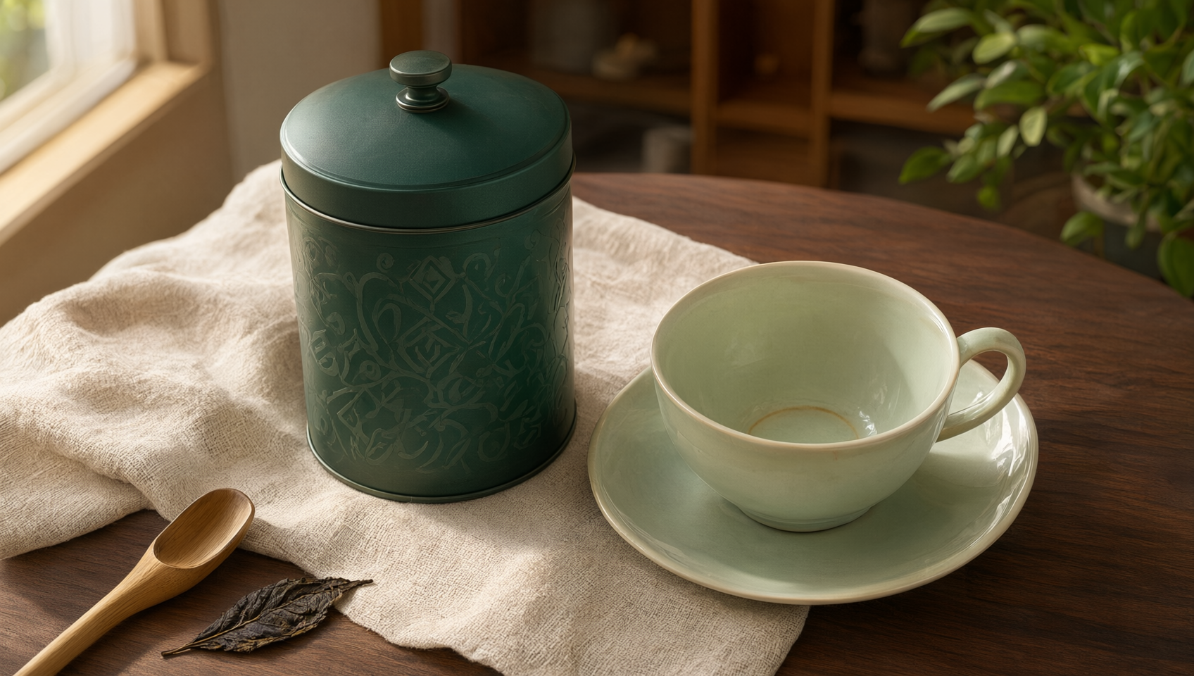 合上茶罐與空杯