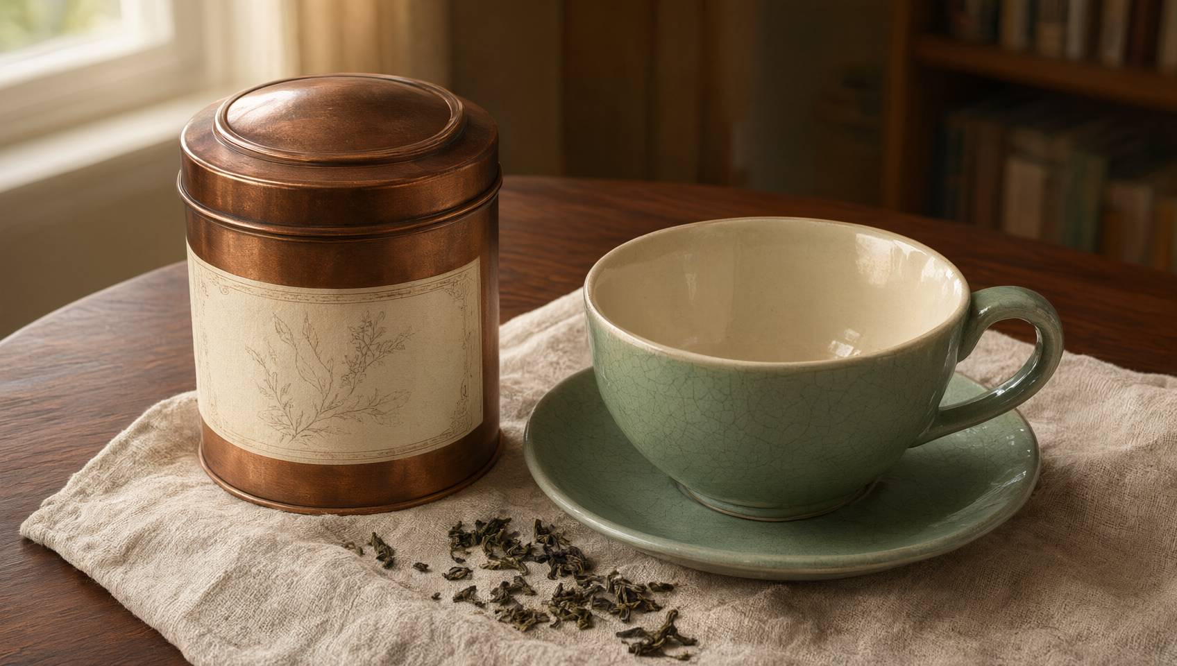 合上茶罐與空杯