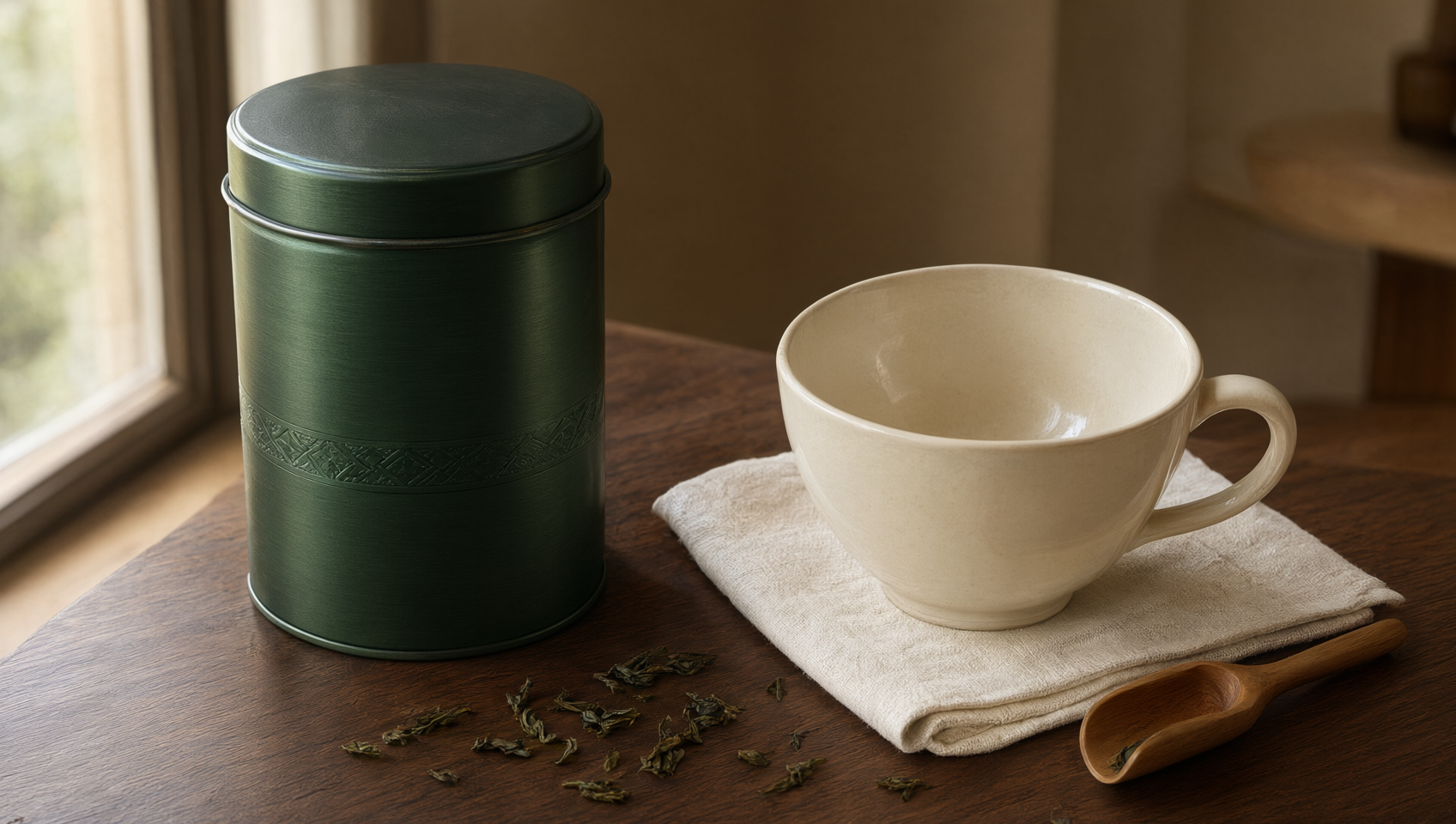 合上茶罐與空杯