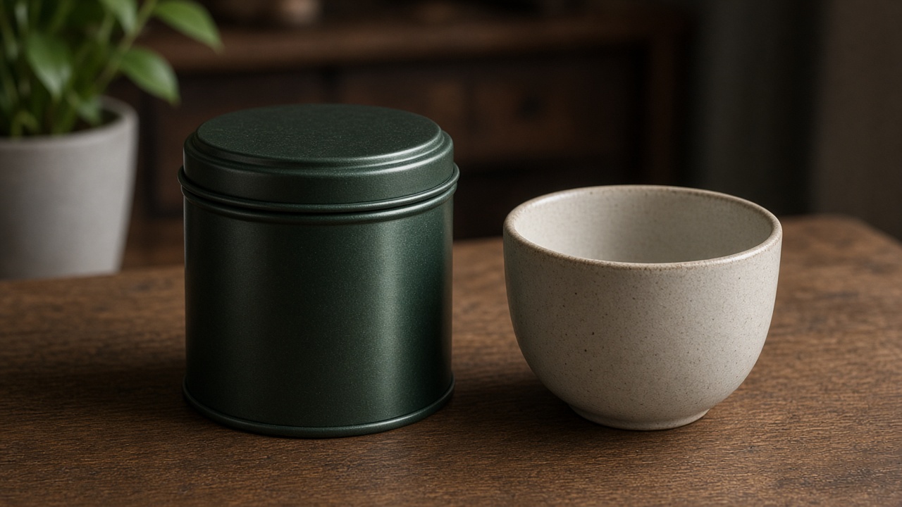 合上茶罐與空杯