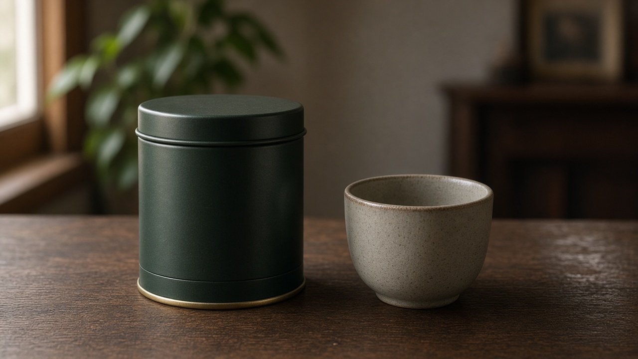 合上茶罐與空杯