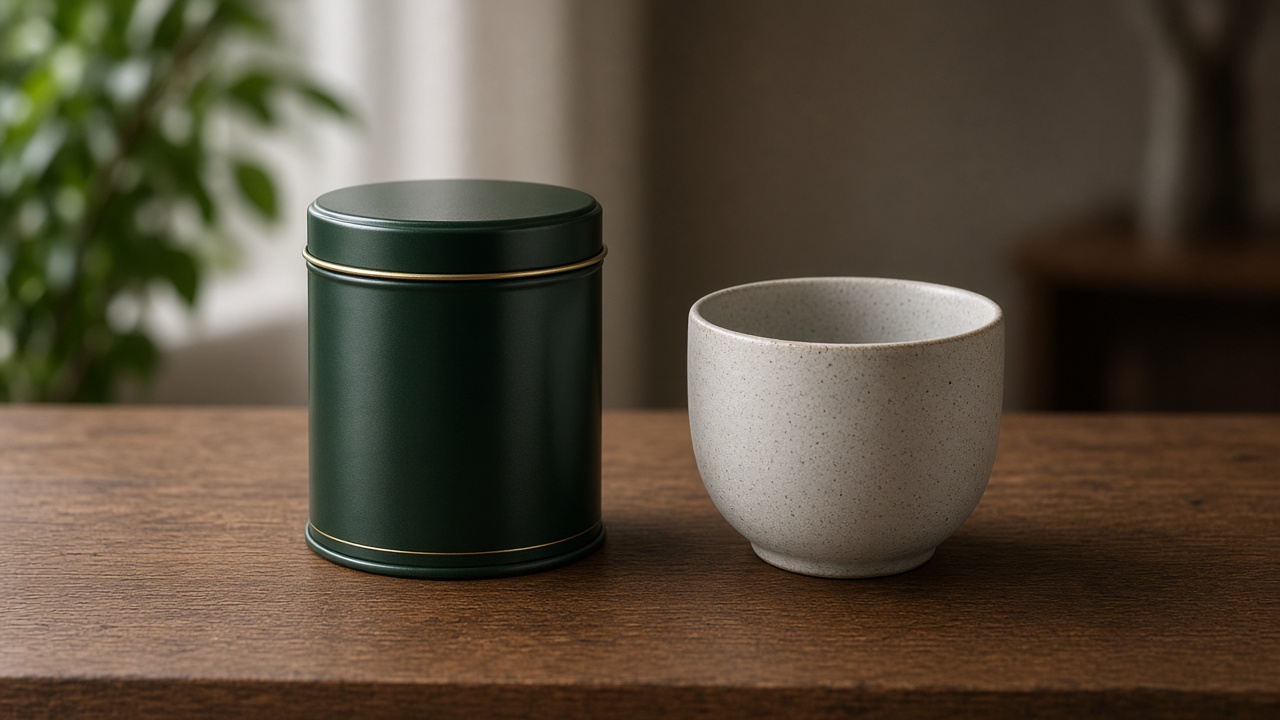合上茶罐與空杯
